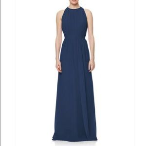 Bari Jay 1471 Long Bridesmaid Dress in Navy